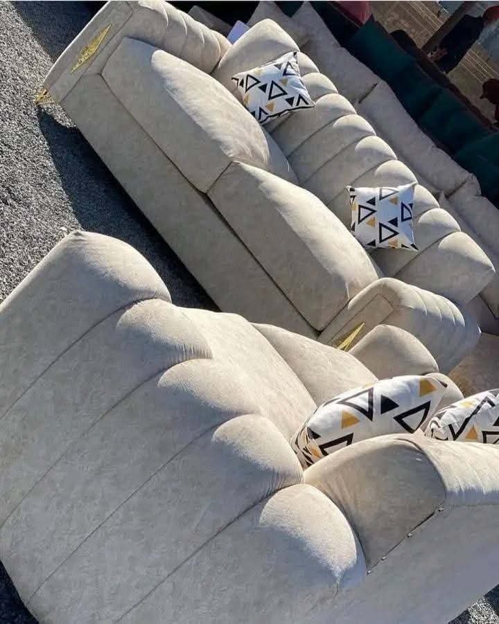 Modern Cloud-Like Deep Seating Sofa Set – Cream Fabric Finish | Monsoon Furniture Nairobi