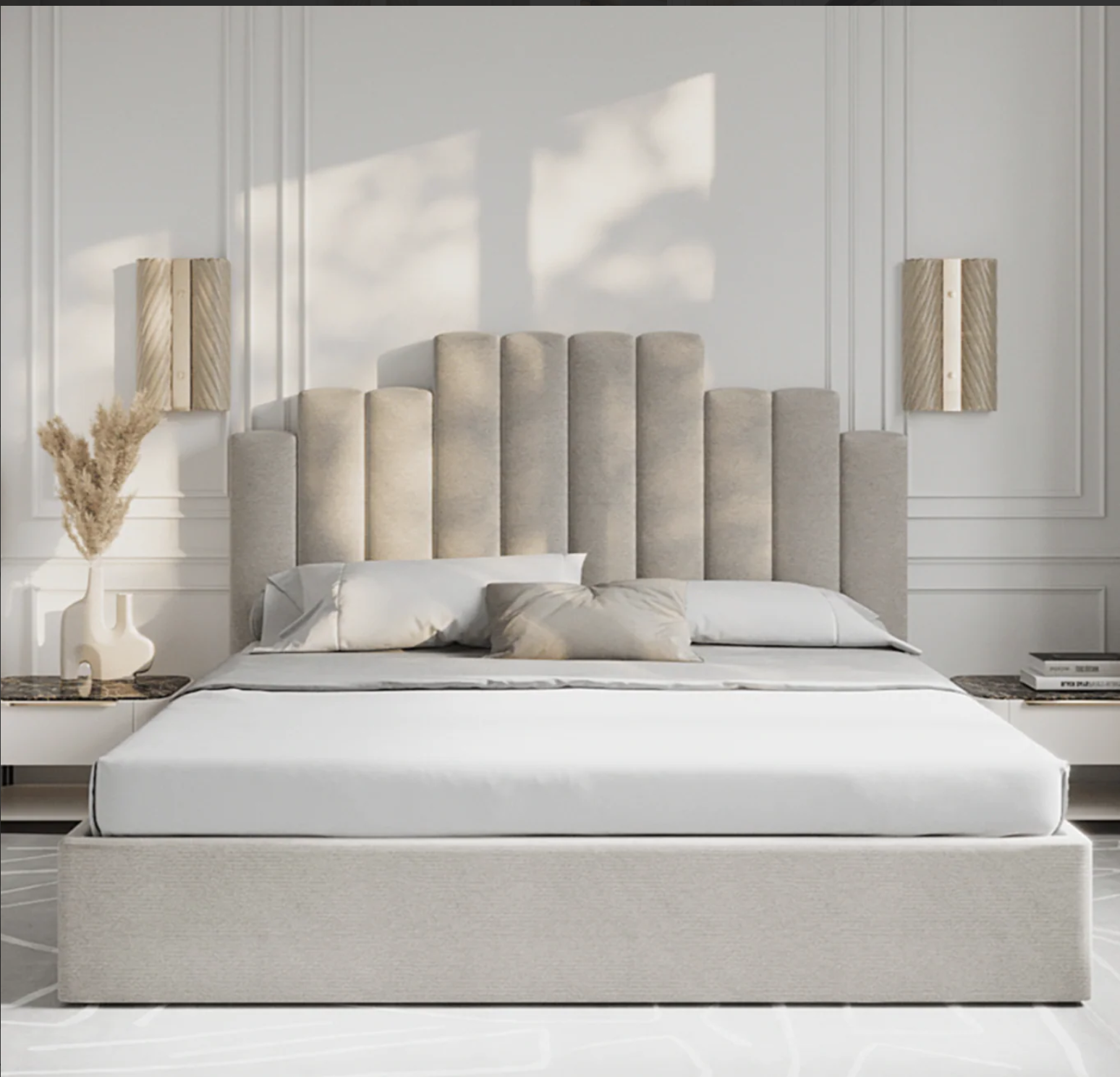 Grey Upholstered Bed Panel Headboard 5x6 6x6 Kenya