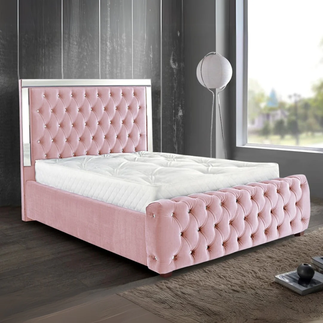 Luxury Chesterfield Upholstered Bed With Diamond Tufting, 5x6 or 6x6, Custom Colours - Image 8