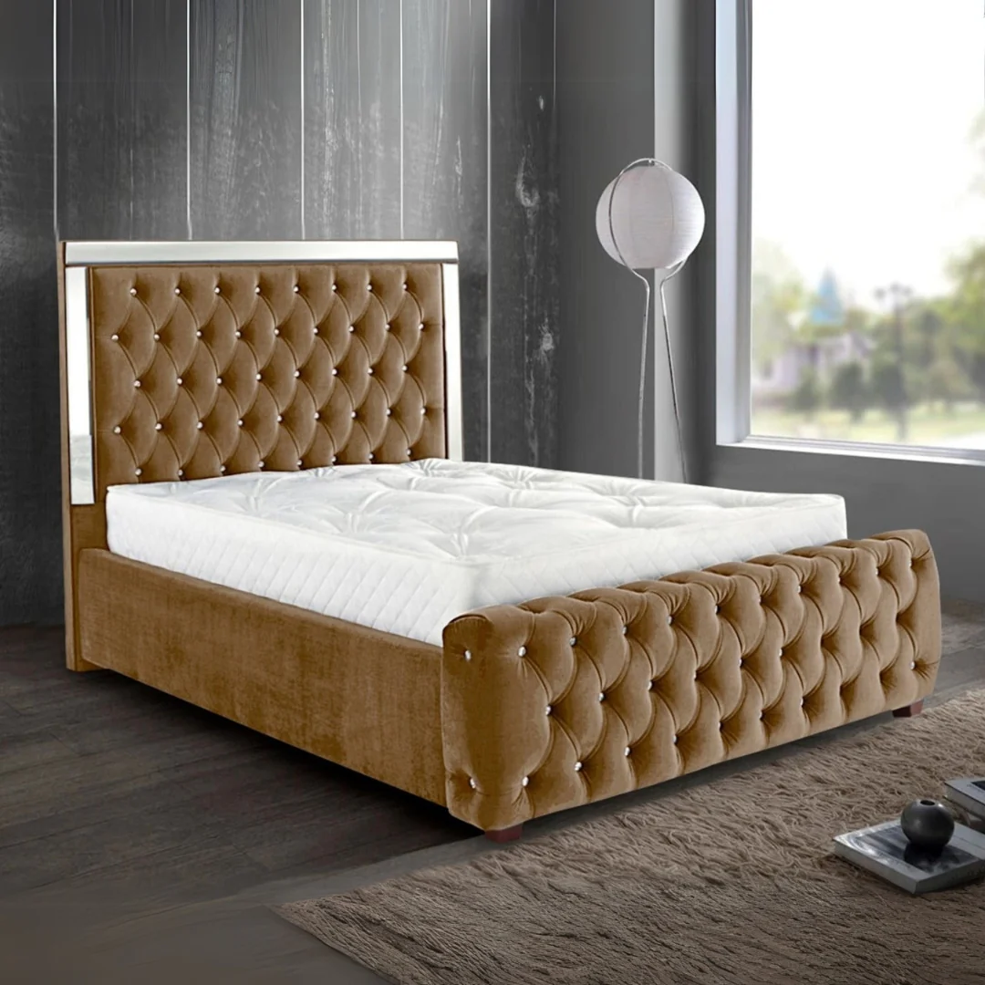 Luxury Chesterfield Upholstered Bed With Diamond Tufting, 5x6 or 6x6, Custom Colours - Image 3