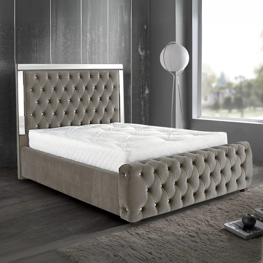 Luxury Chesterfield Upholstered Bed With Diamond Tufting, 5x6 or 6x6, Custom Colours - Image 7