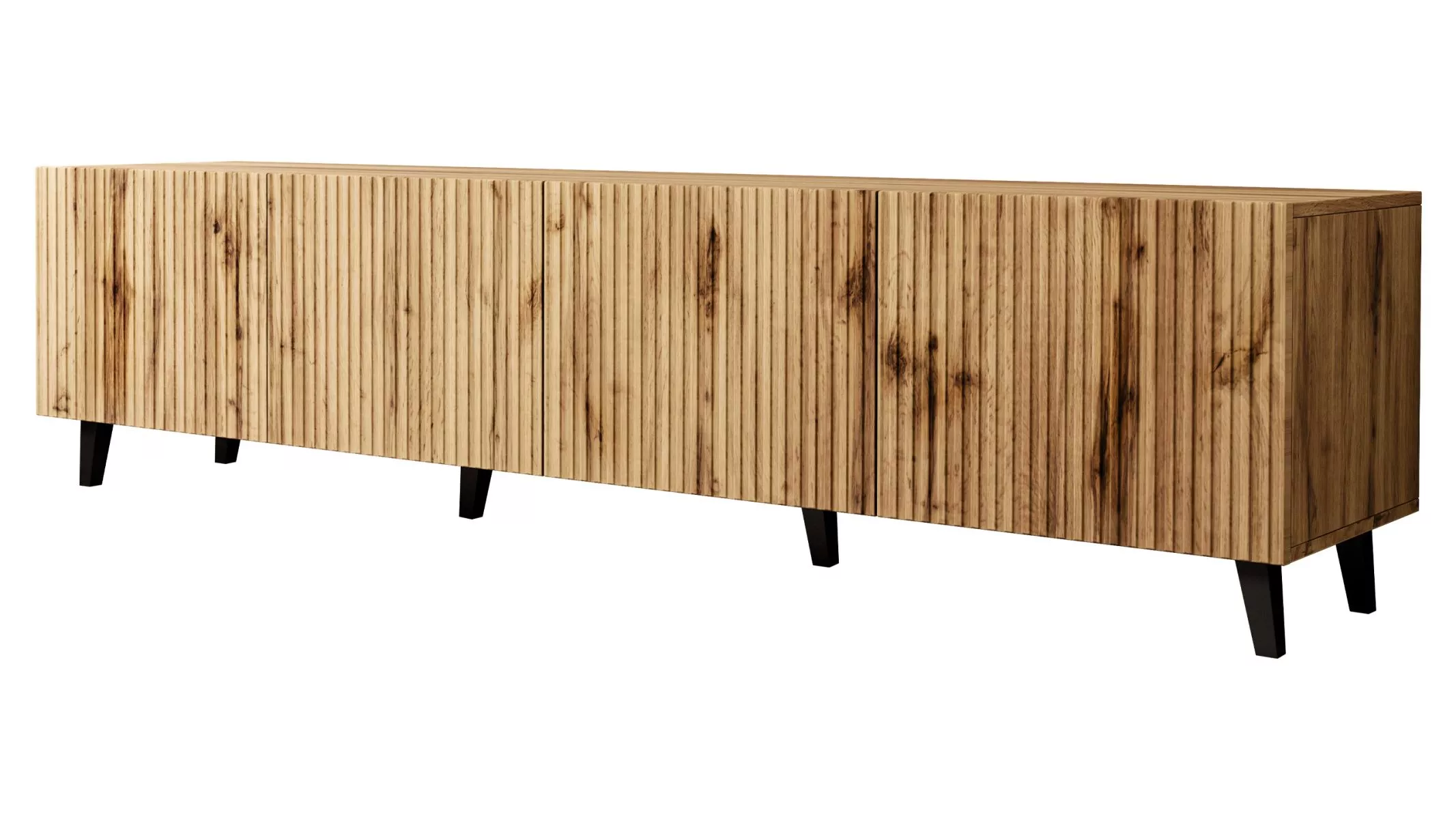 Modern TV cabinet furniture Kenya in contemporary living room with black legs