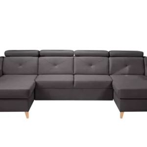 Grey U shape sofa bed with adjustable headrests in modern living room Kenya