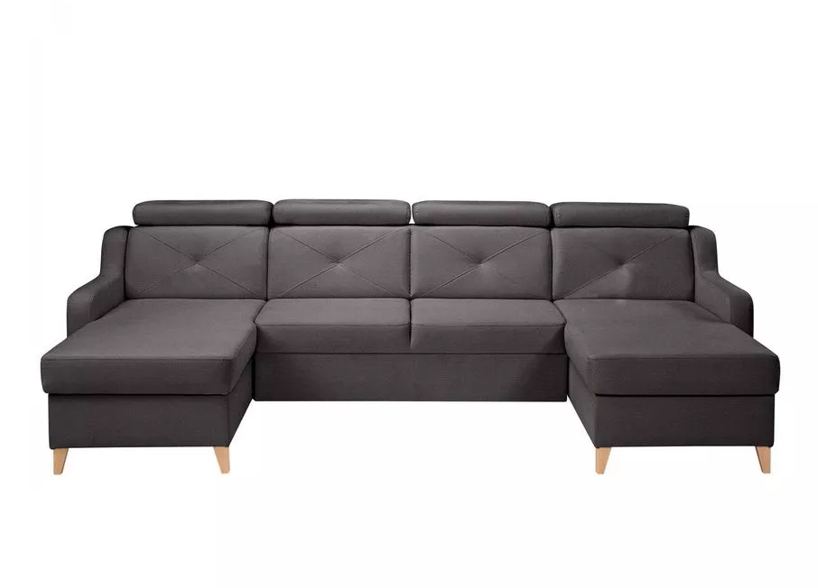 Grey U shape sofa bed with adjustable headrests in modern living room Kenya