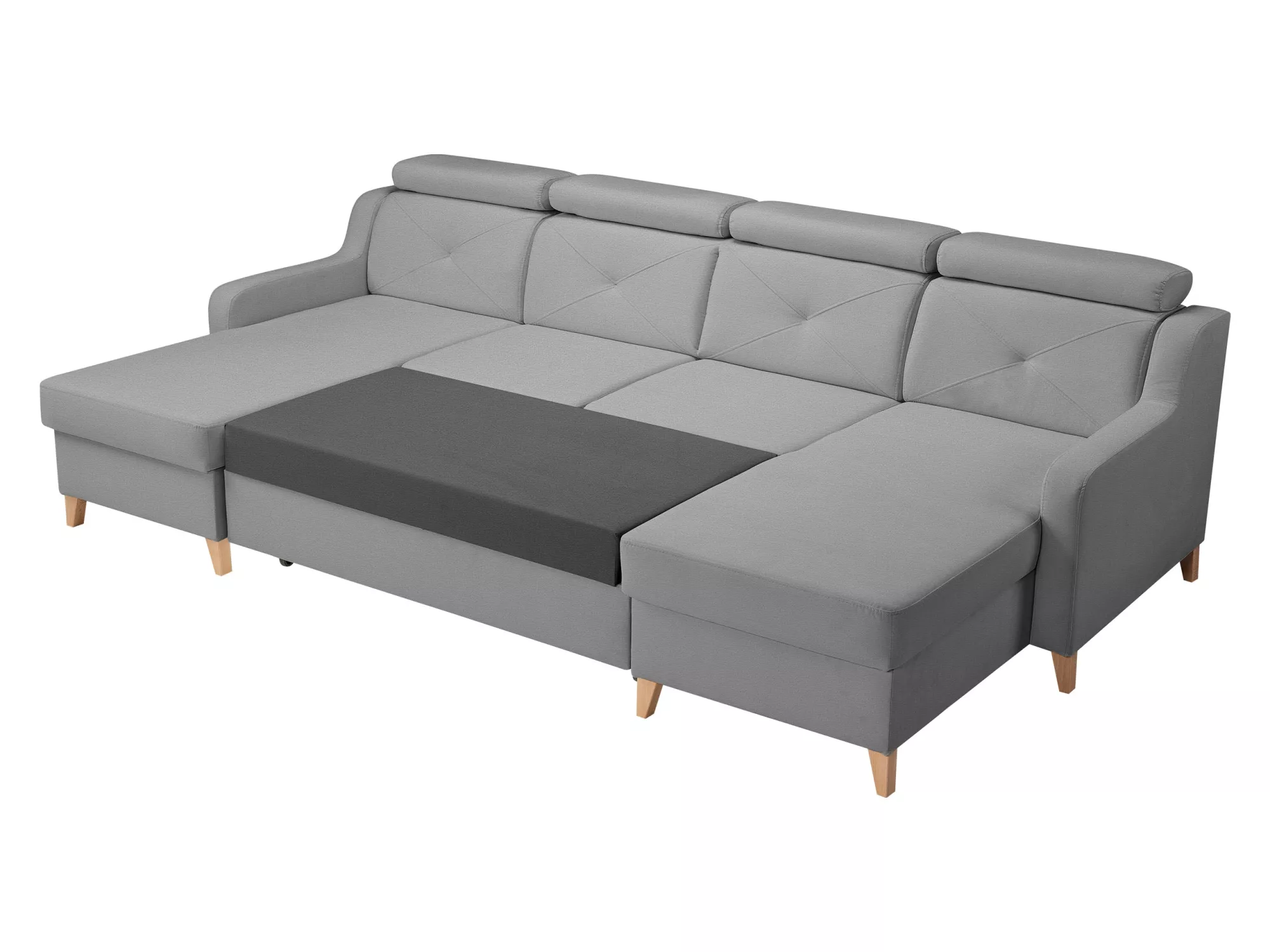 U shape sectional sofa showing adjustable headrests and seating layout Kenya