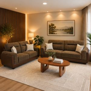 Brown 3 seater and 2 seater sofa set in Nairobi living room