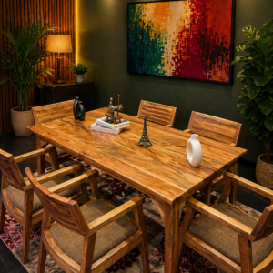 solid wood 6 seater dining table with wooden chairs in Nairobi