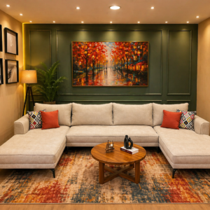 modern u shape sofa set with chaise seating Nairobi living room