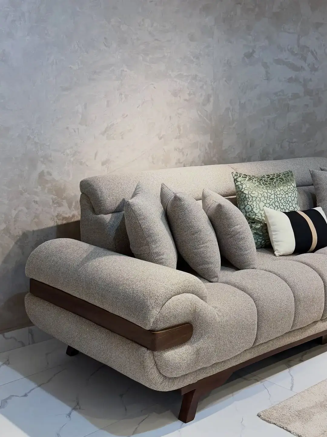 Modern Beige Sofa Set Kenya – Rolled Arm Living Room Sofa - Image 7