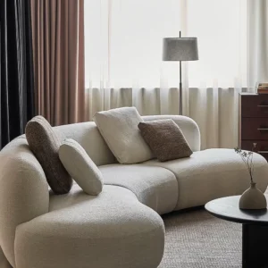Monsoon Curved Grey Sectional Sofa