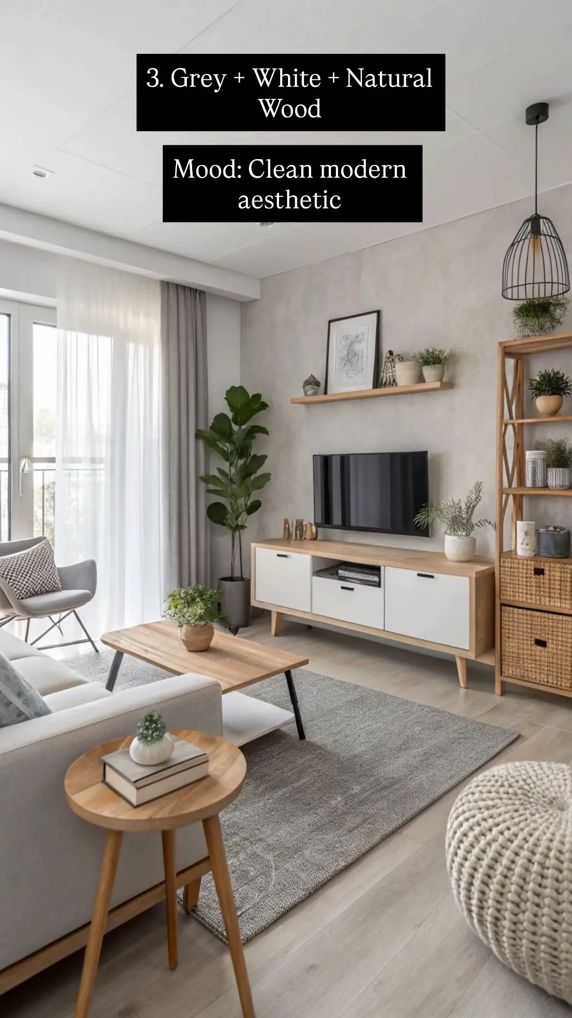 Cream L-shaped sofa chocolate brown slatted wall panels rust orange pouffe marble coffee table — deep warm luxury Kenya