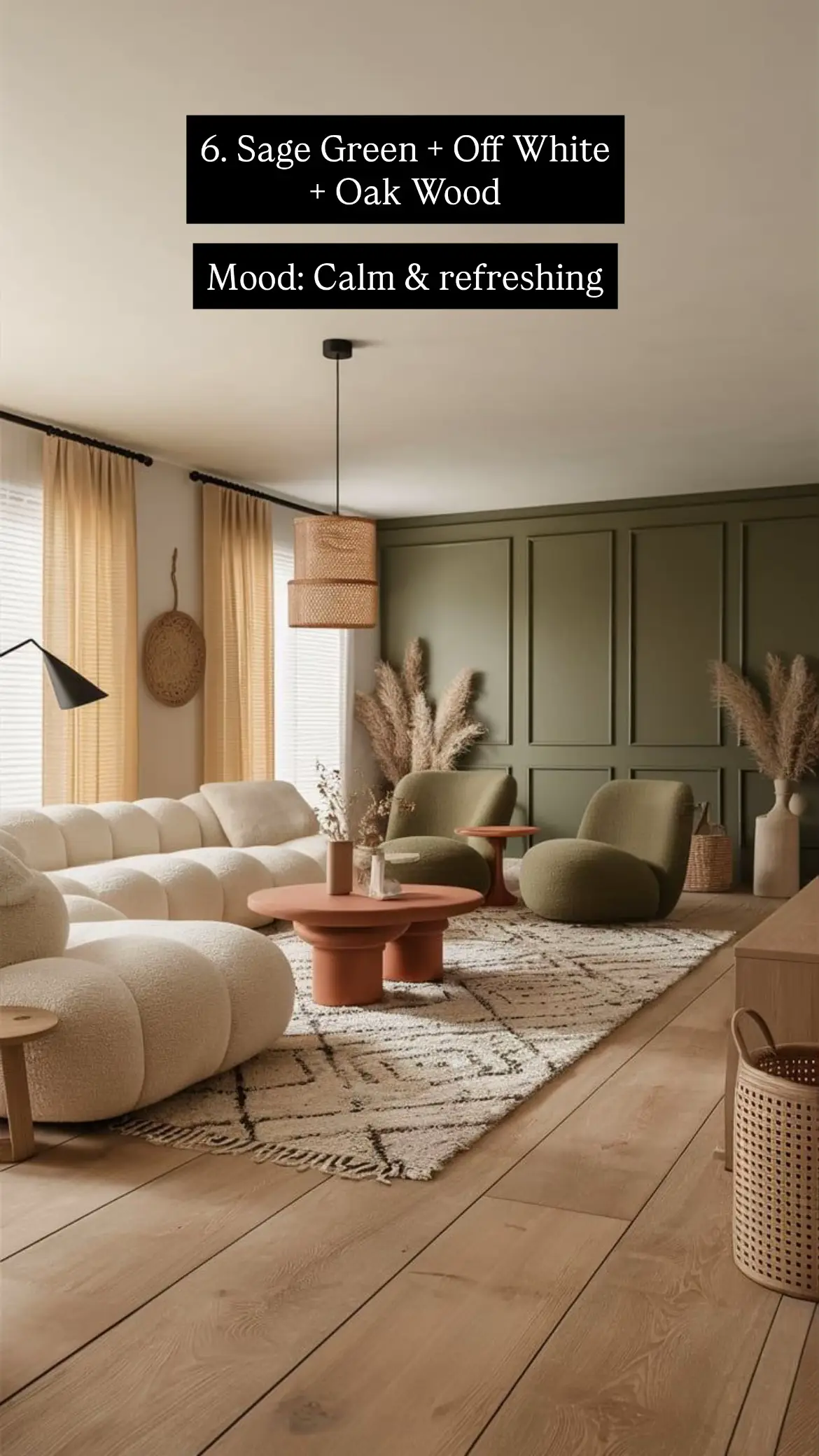 Beige and warm white living room with walnut brown coffee table — timeless elegance Kenya