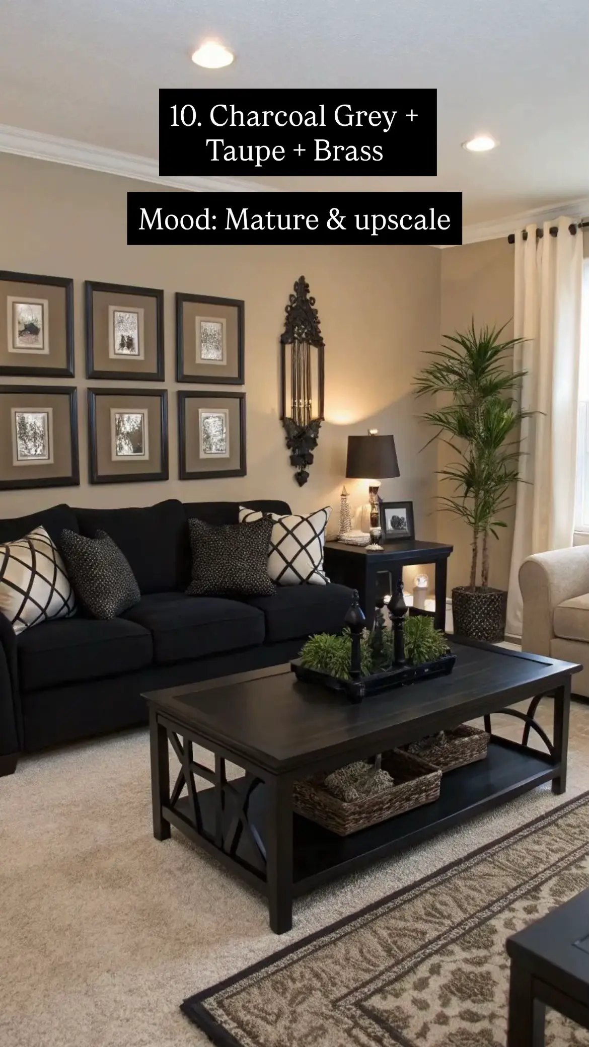 Navy blue curved sofa gold coffee table cream accent chairs — rich luxury living room Kenya