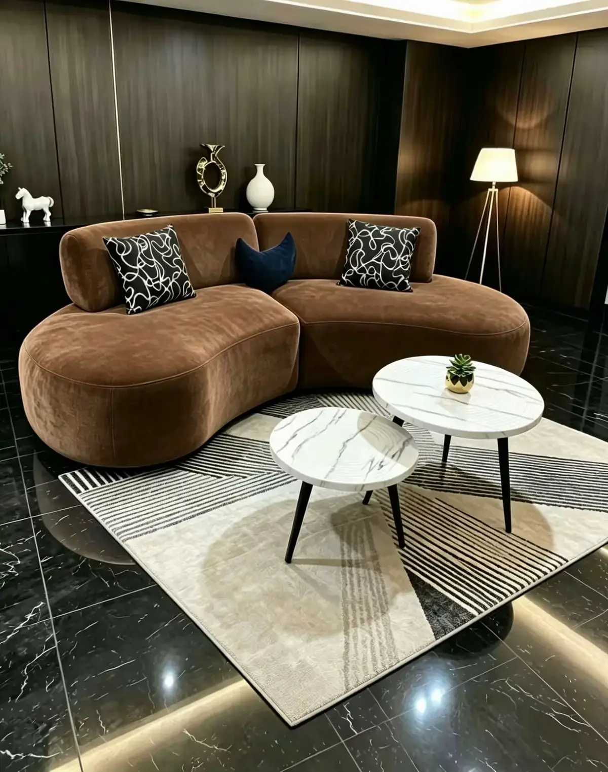 Curved Sofa Kenya – Modern Chaise Lounge Sofa - Image 4