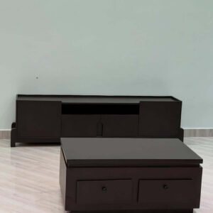 Dark TV stand coffee table set with drawer storage for modern living rooms in Kenya