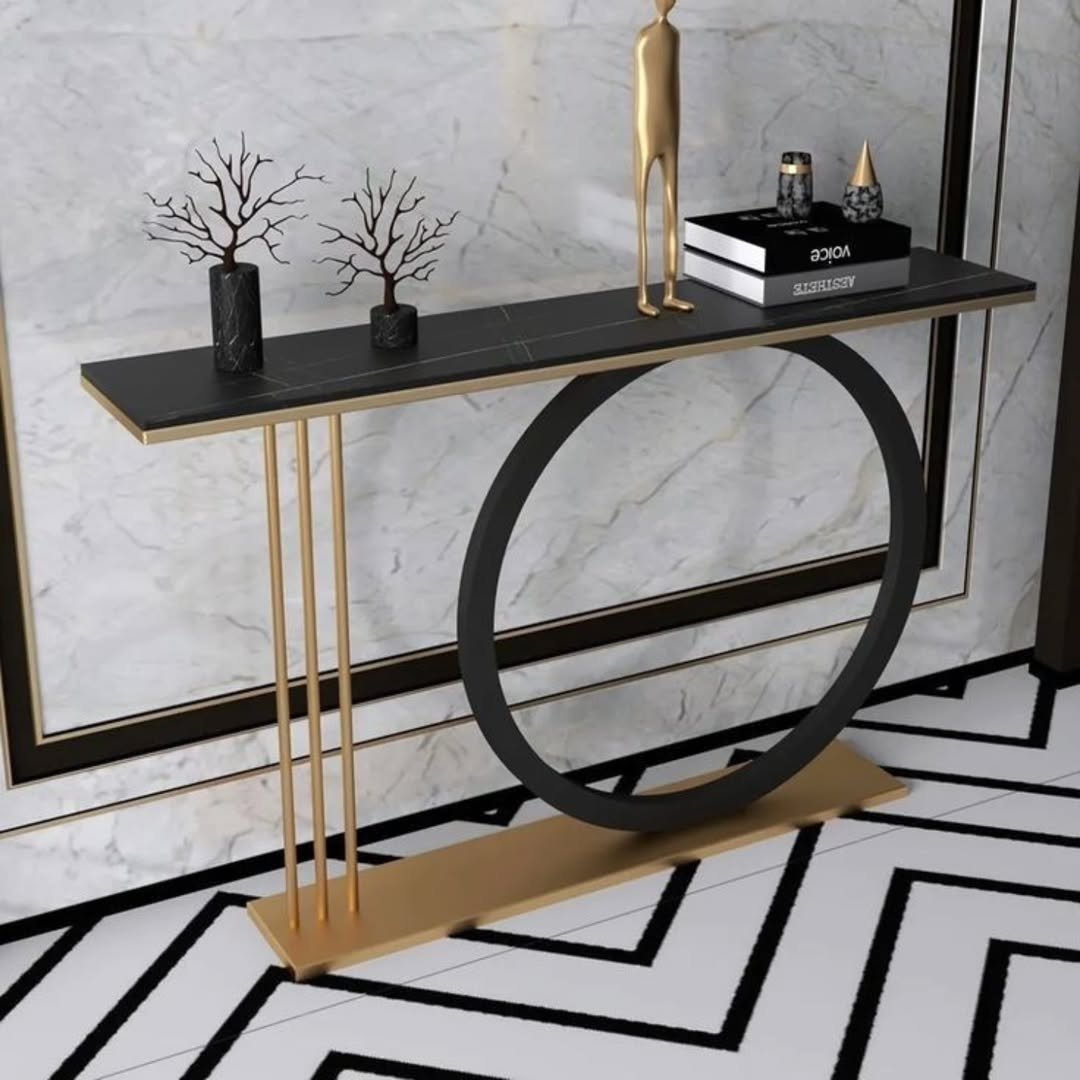 Modern Console Table Kenya – Black and Gold Entryway Table - Image 2