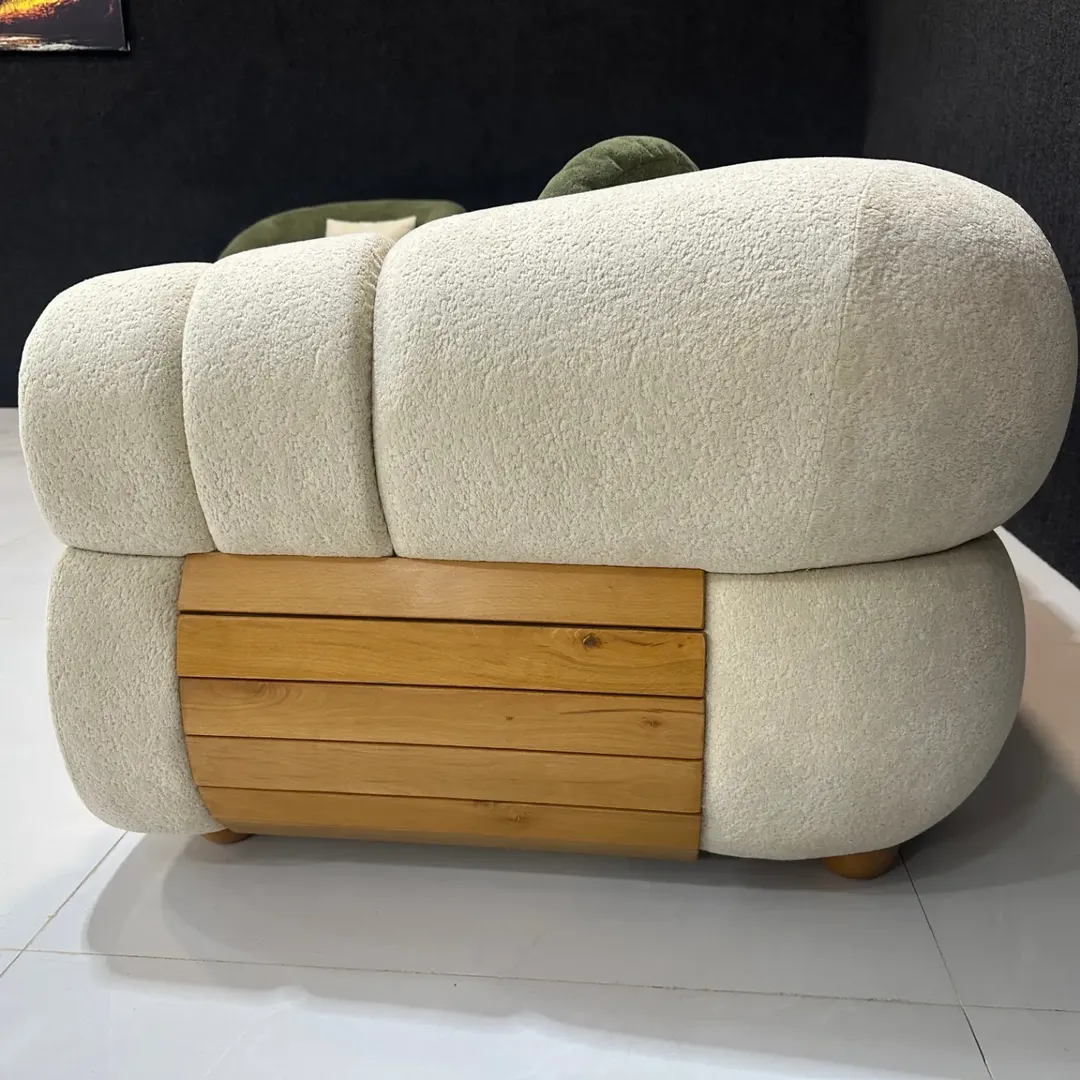 Cream Curved Chaise Sofa Kenya – Modern Lounge Sofa - Image 3