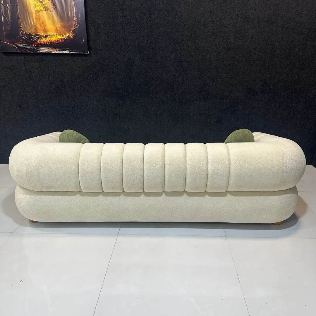 Cream Curved Chaise Sofa Kenya – Modern Lounge Sofa - Image 4