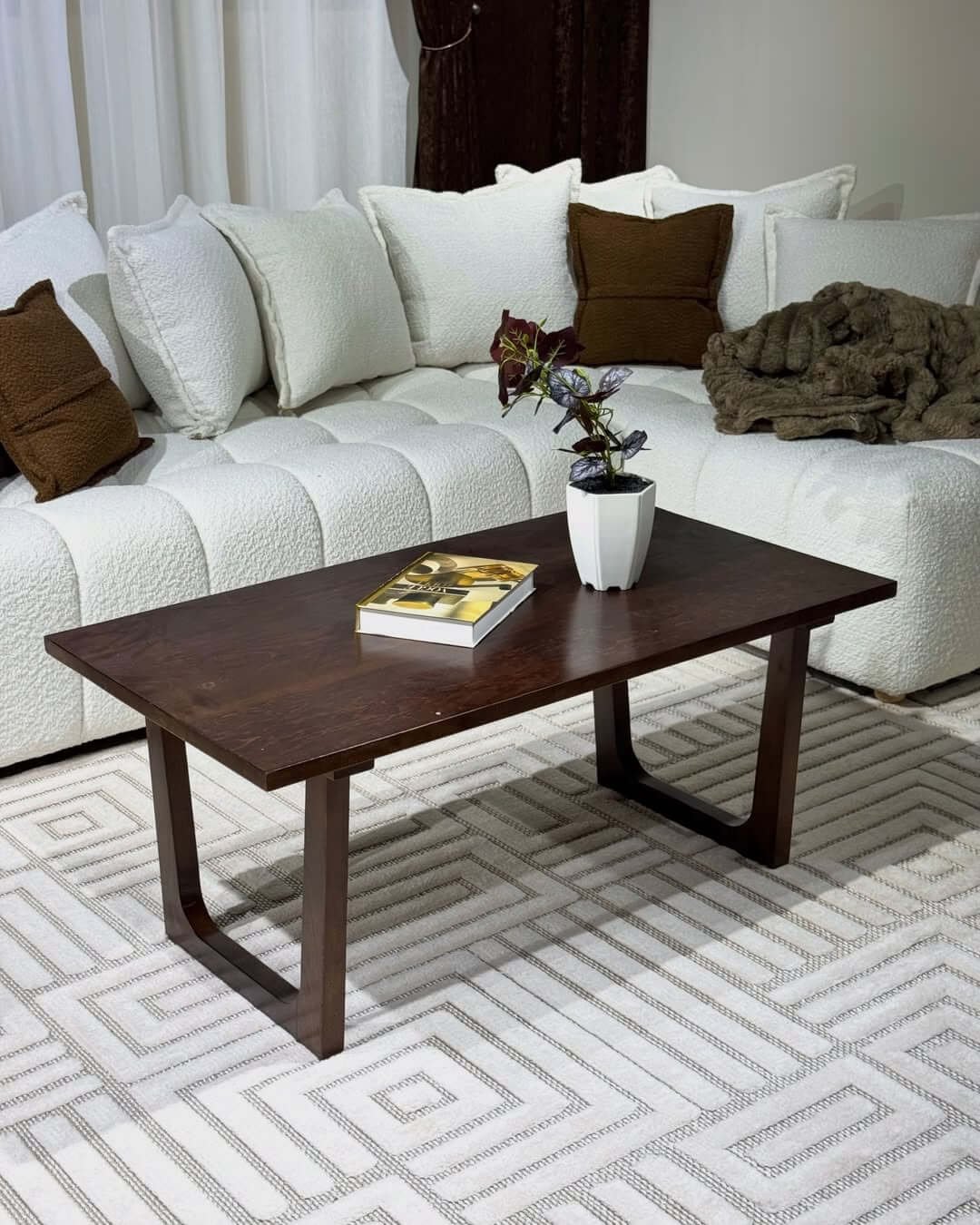 Cream L Shape Sofa Kenya – Textured Chaise Sectional Sofa - Image 3