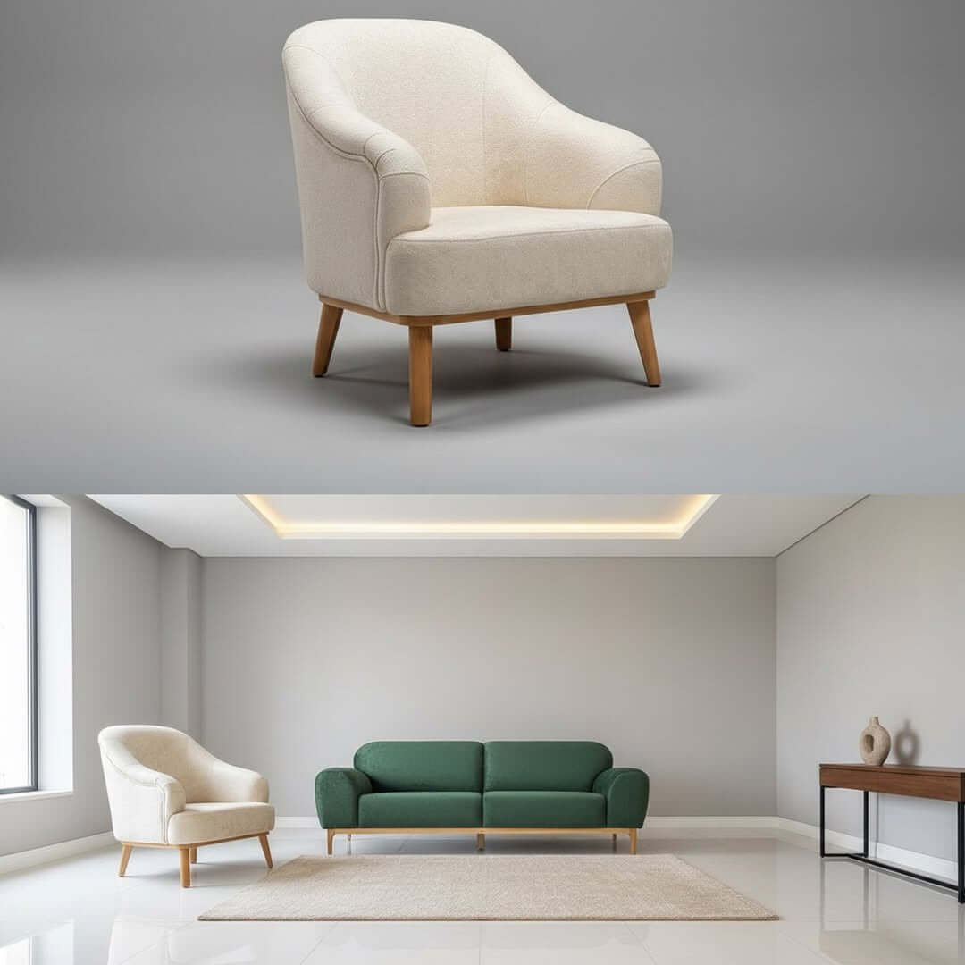 Modern Sofa Set Kenya – Cream & Green Lounge Seating Options - Image 3
