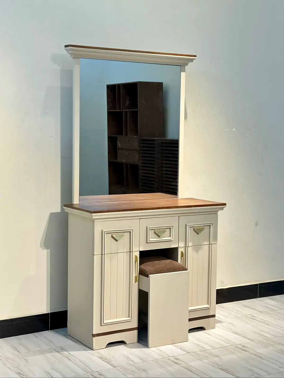 Dressing Table Kenya with Mirror and Padded Stool - Image 4