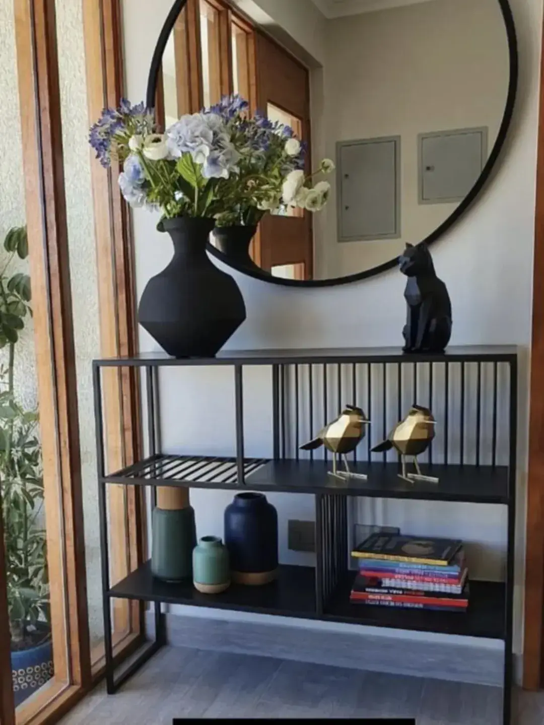 Black Console Table Kenya – Glass-Style Entryway Table - Image 2