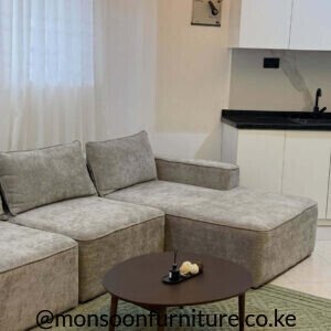 Grey modular L shape sofa with chaise for modern living rooms in Kenya