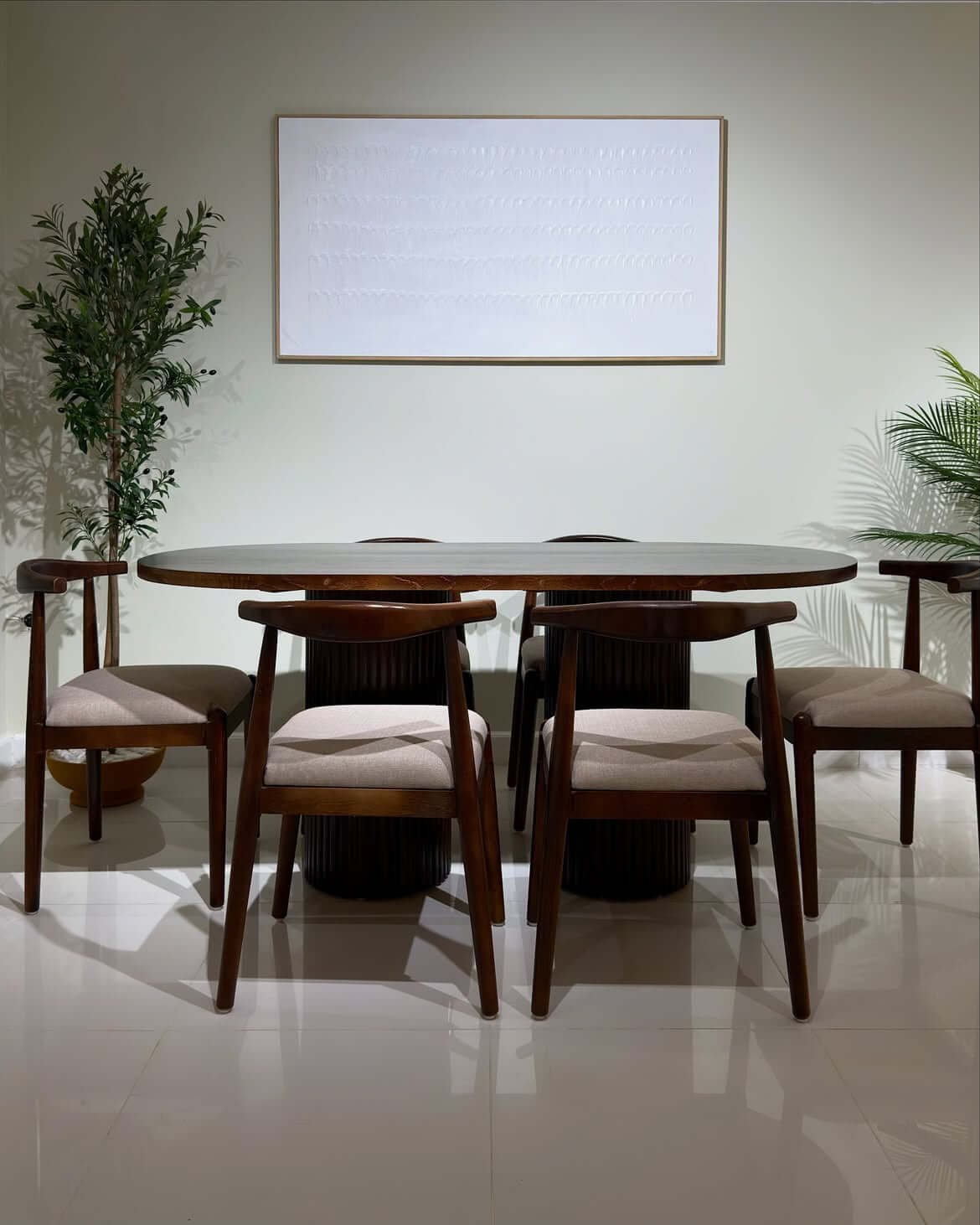Celine Dark Wood Oval 6 Seater Dining Set Kenya - Image 6