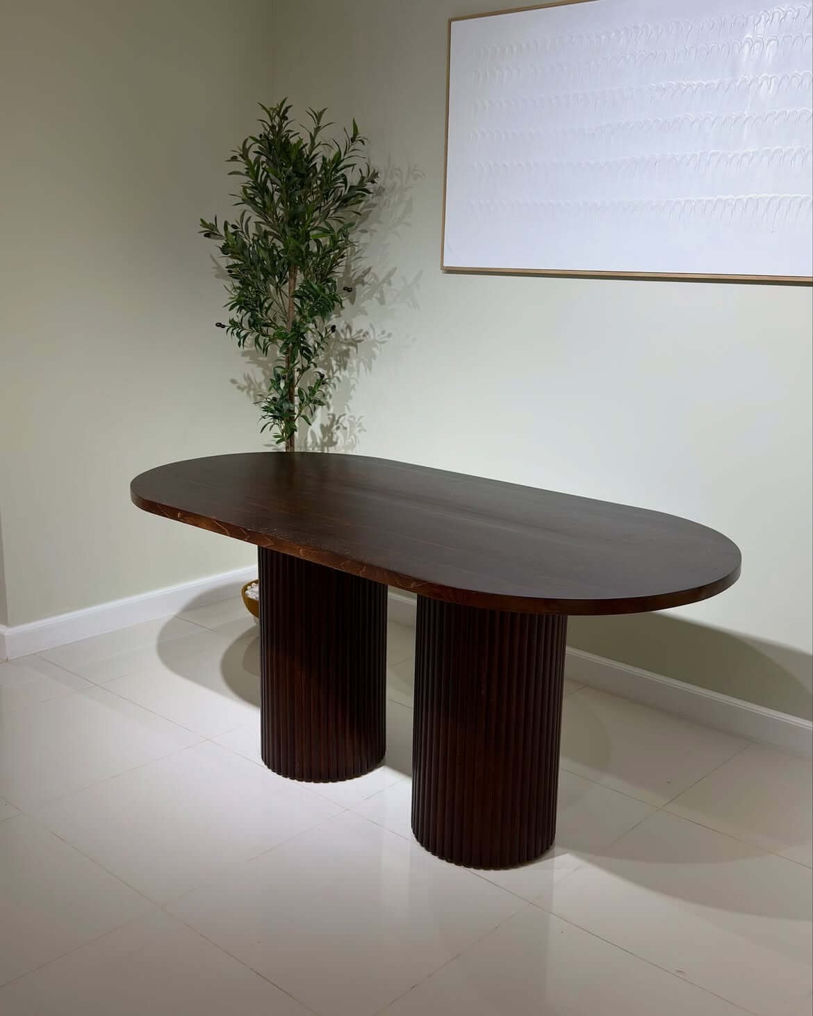 Celine Dark Wood Oval 6 Seater Dining Set Kenya - Image 4
