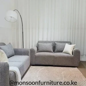 Grey 3-2 fabric sofa set with modern textured upholstery for living rooms in Kenya