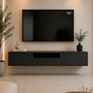 Black 55 Inch Floating TV Cabinet Kenya | Custom 3–4 Days