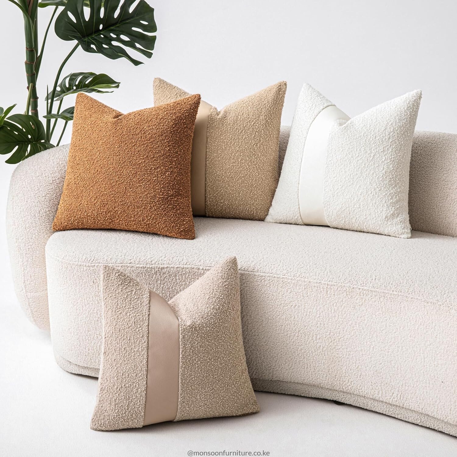Oatmeal Boucle Cushion Cover Set Kenya - Image 7