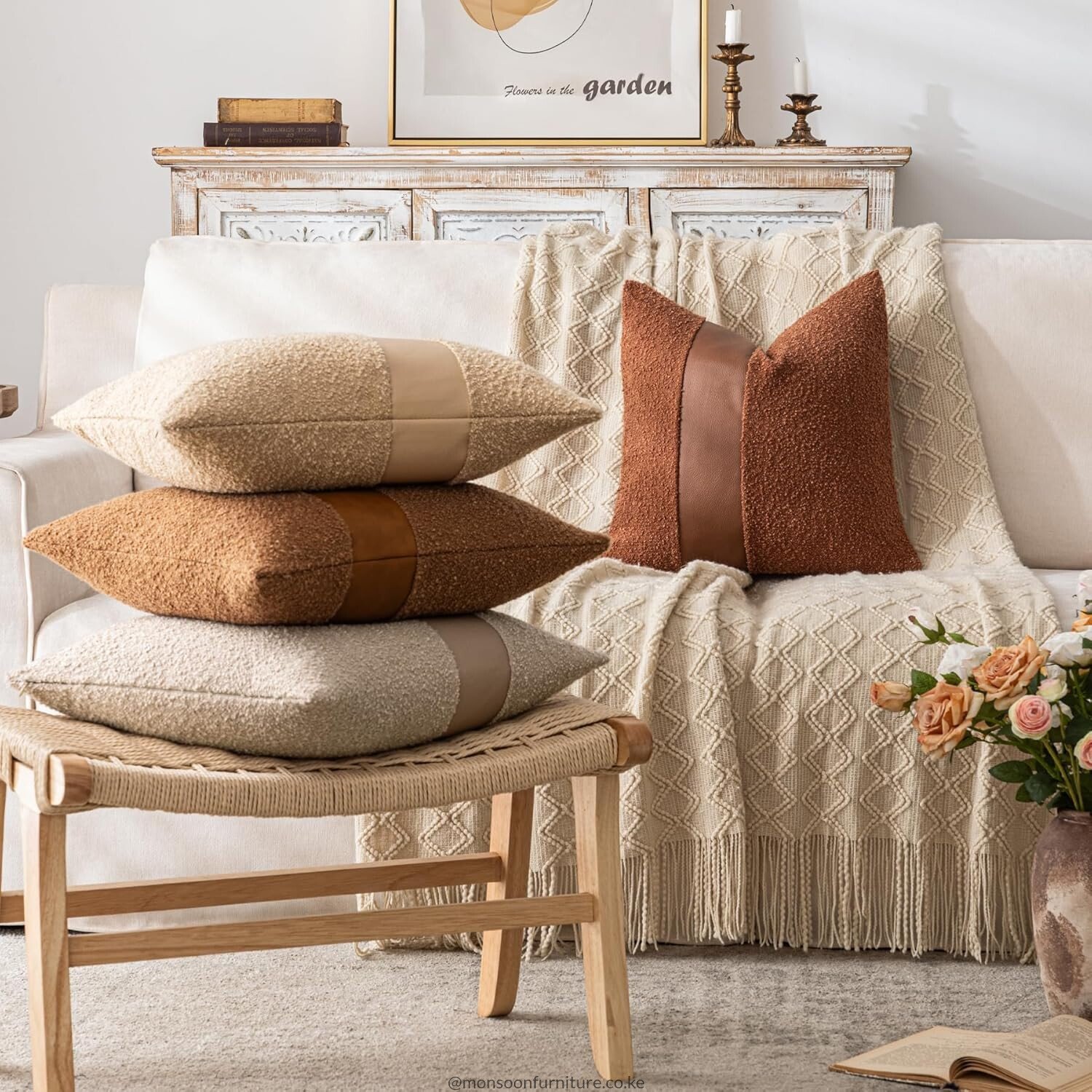 Oatmeal Boucle Cushion Cover Set Kenya - Image 5