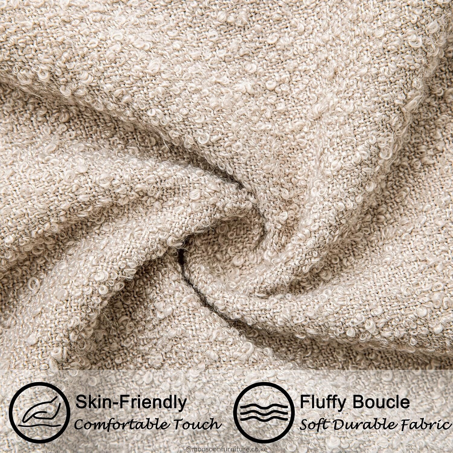 Oatmeal Boucle Cushion Cover Set Kenya - Image 2