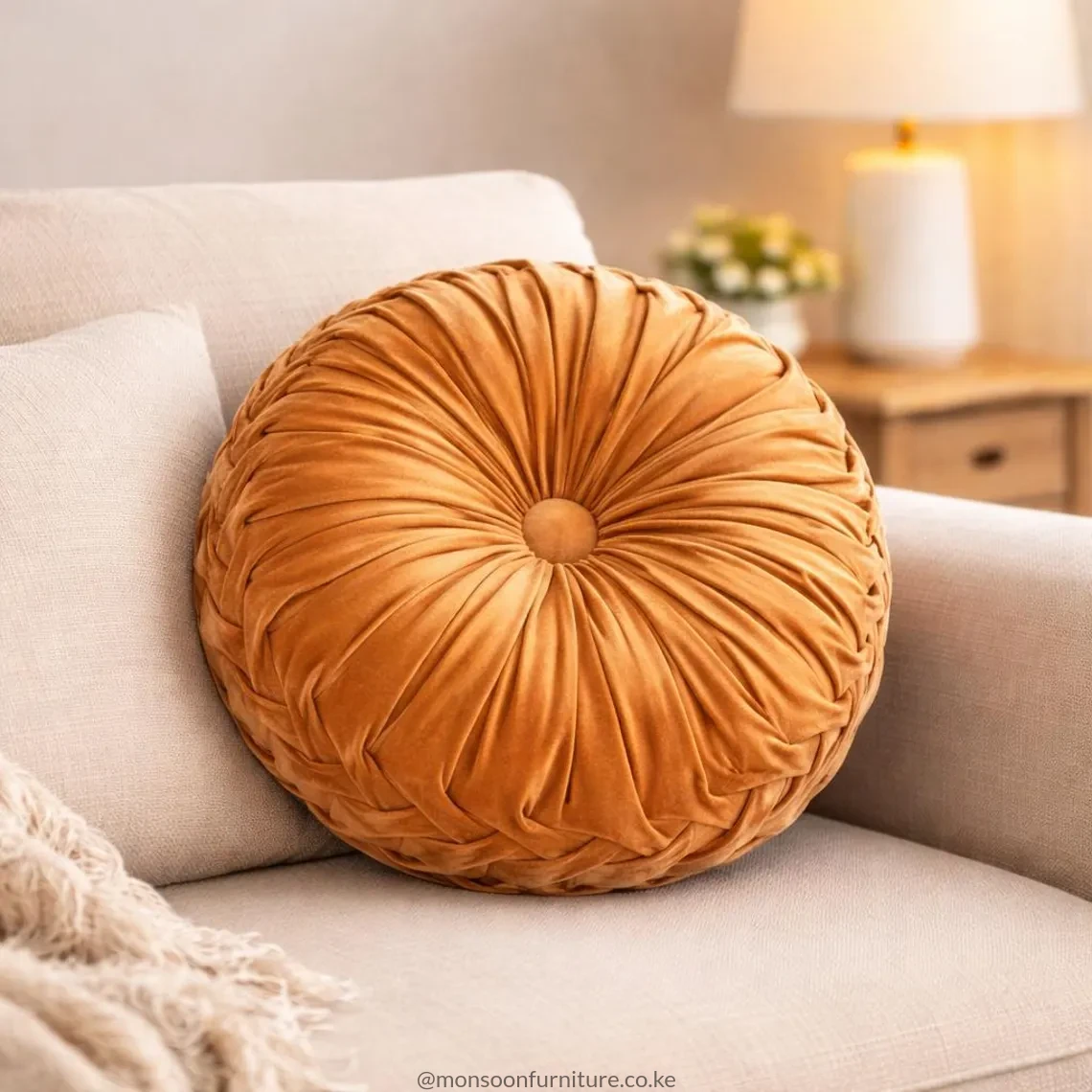 Round Throw Pillow Kenya