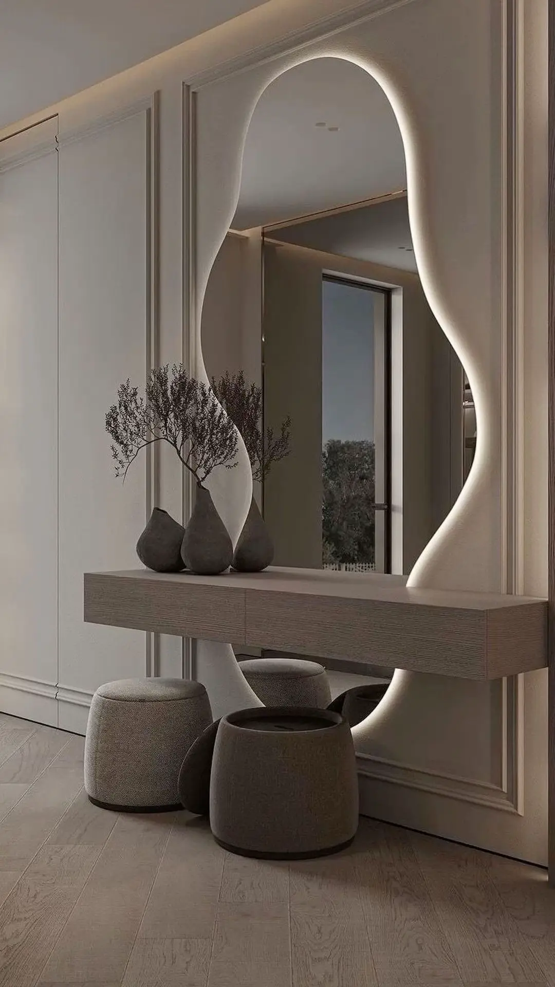 Gold sunburst decorative mirror as a statement piece on a living room wall in Kenya