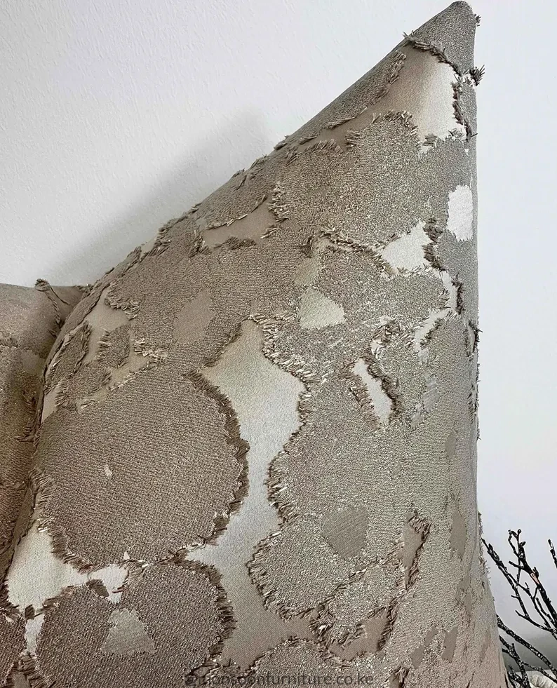 Taupe Gold Boucle Accent Cushion Kenya - Image 5