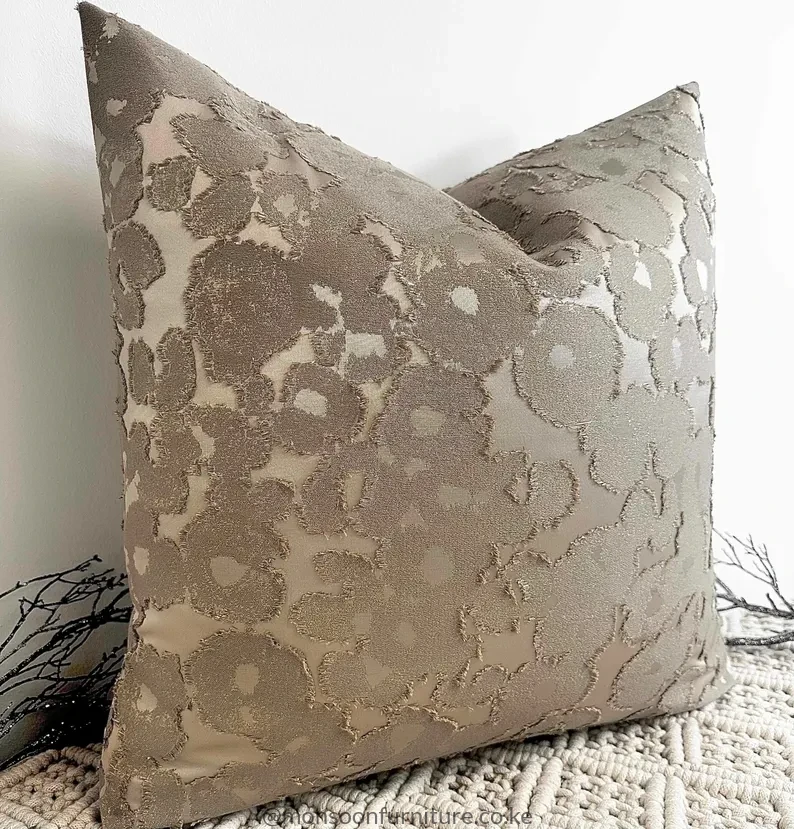 Taupe Gold Boucle Accent Cushion Kenya - Image 4
