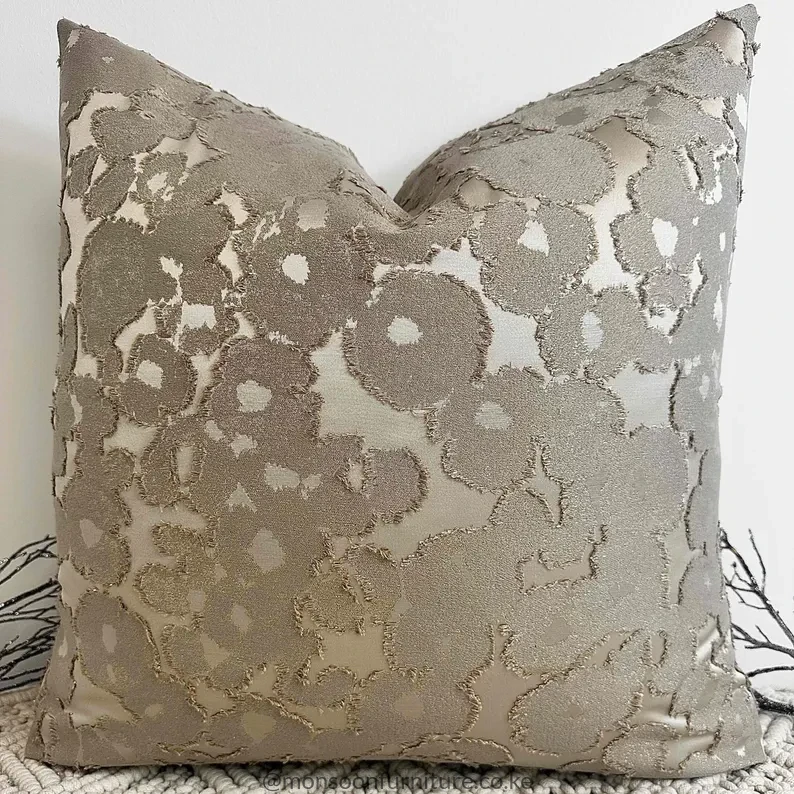 Taupe Gold Boucle Accent Cushion Kenya - Image 2