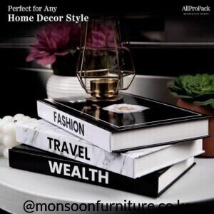 decorative coffee table book set with Fashion Travel Wealth covers for stylish home décor in Kenya