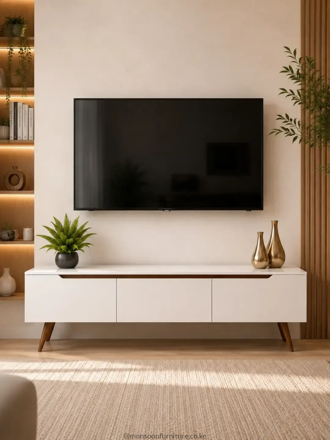 160cm MDF TV Console with Three-Panel Front | Kenya
