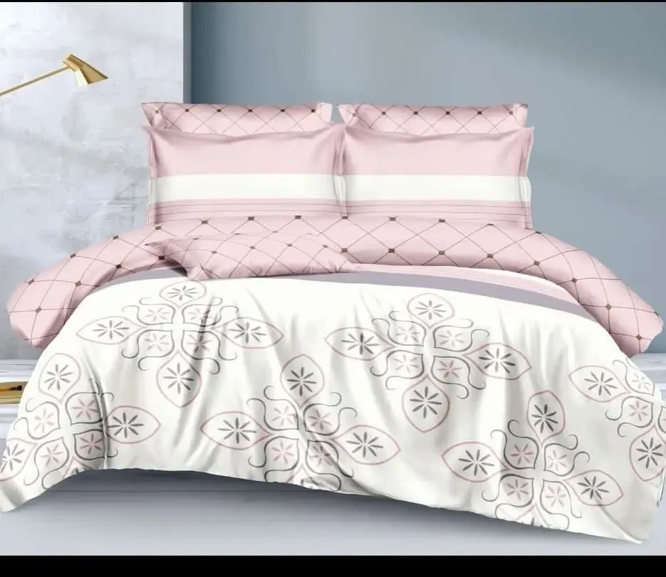 5×6 Dark Grey Leaf-Print Binded Duvet Set Kenya - Image 4