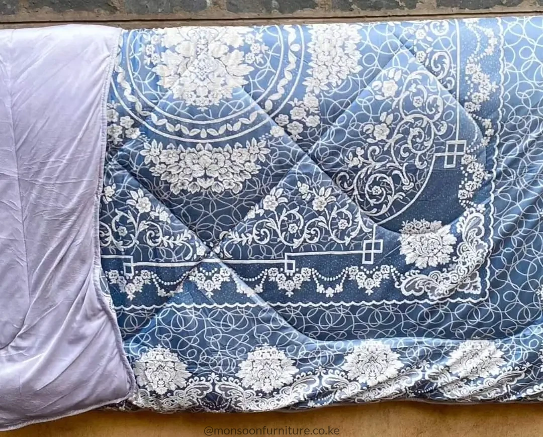6×6 Grey Ornate Heavy Silk Duvet Set Kenya - Image 4