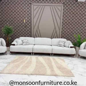 Baranessa light neutral modular lounge with 3.50m sofa and two matching armchairs