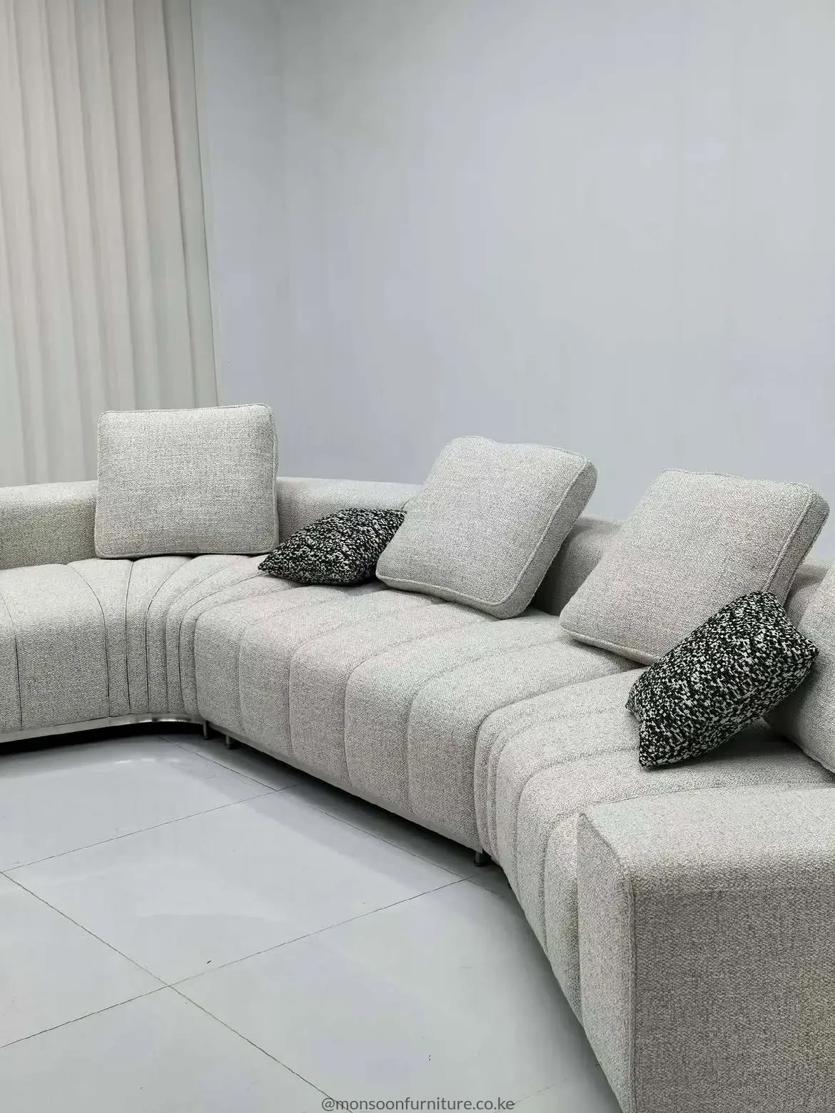 Cream Modular Sectional Sofa with Chaise | Kenya - Image 2