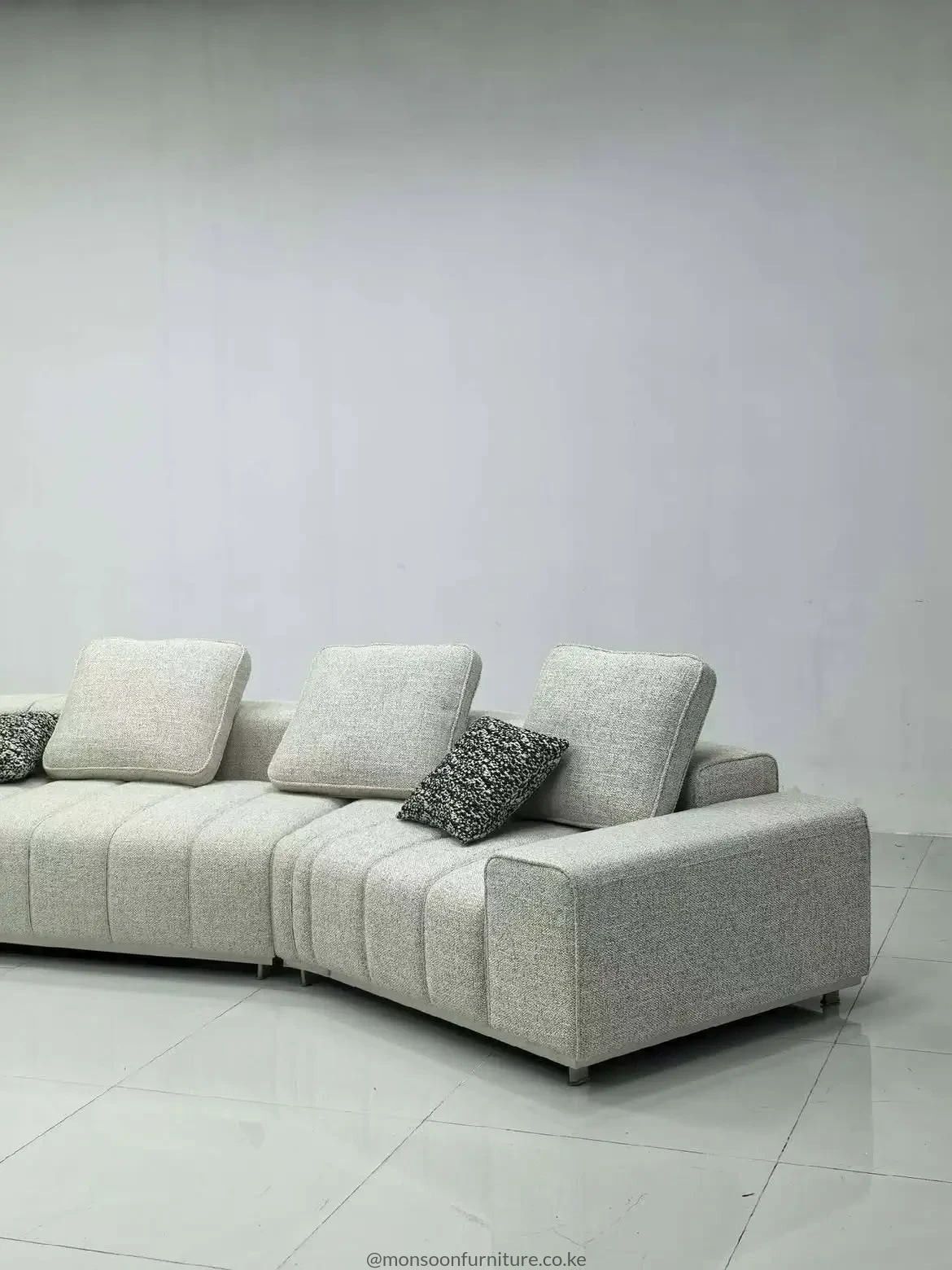 Cream Modular Sectional Sofa with Chaise | Kenya - Image 3