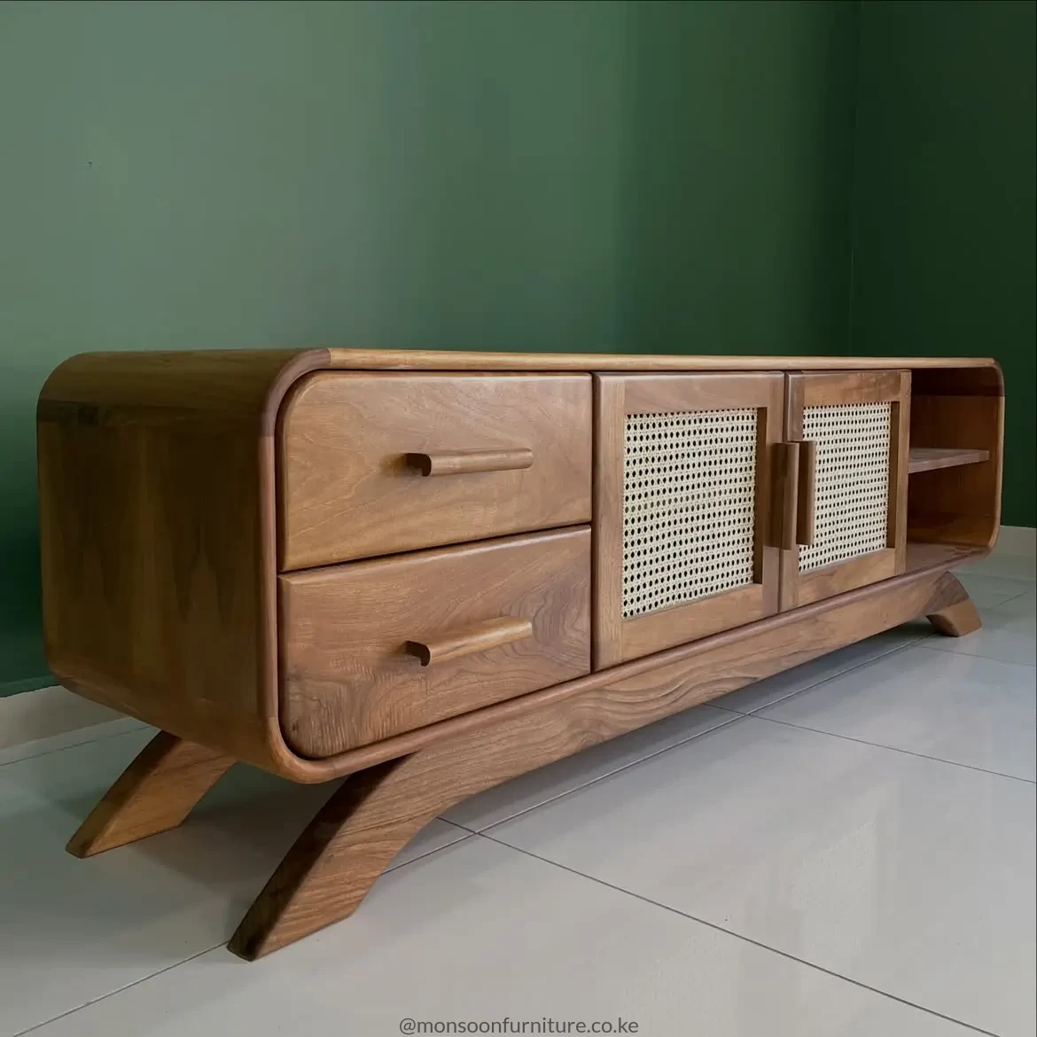 Hazeran Cane-Door Media Console Kenya – 180cm - Image 2