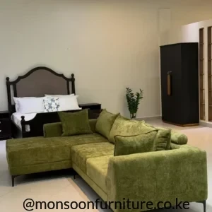 Olive green left chaise L shape sectional sofa for modern living rooms in Kenya