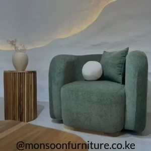 Modern sage green curved 3-2-1 sofa set in Kenya with rounded contemporary design