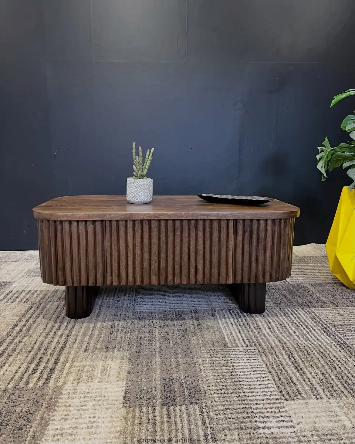 Shop a walnut fluted coffee table with storage